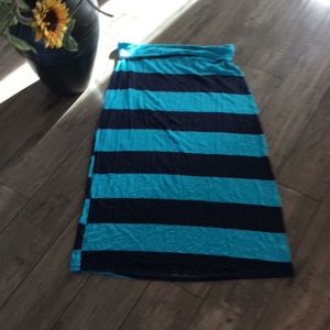 Light Blue and Navy Maxi Skirt